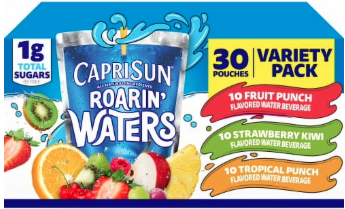 Capri Sun Roarin' Waters Variety Pack Flavored Water Kids Drink Pouches (30 Ct) 